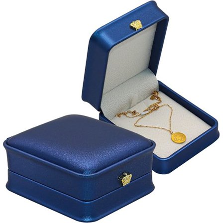 Halskædeæske, Tom Halskædeæske, Blå Lille Smykkeæske til Kvinder