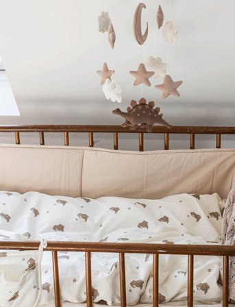 That's Mine Lotus Bed Bumper - Beige - JUNIOR