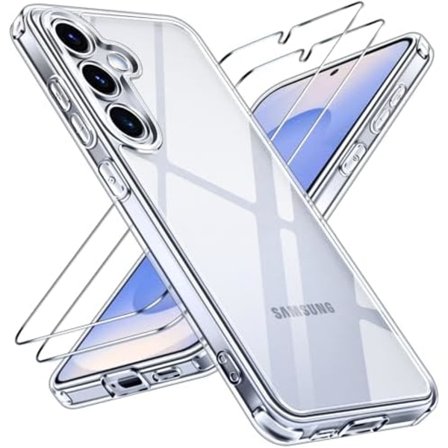 3-in-1 silkonfodral med 2 st skärmskydd för Samsung S24 plus