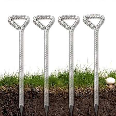 12-tuumaiset maakiinnikkeet, 4 kpl. Sinkitty teräs telttatapit, raskaat, köysikoukulla, katokselle, pressulle, dropship-telttailuun