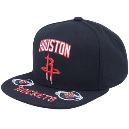 Mitchell & Ness - NBA Musta snapback Lippis - Houston Rockets Front Loaded Black Snapback @ Hatstore
