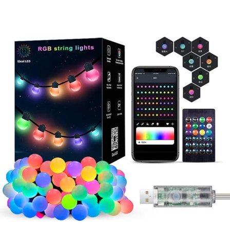 10m 50 LED udendørs lyskæder med app-kontrol 0