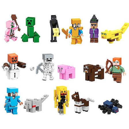 16 stk Minecraft Figurer Byggesteiner Leker Barn Gutter Gave - spot sales_MGF