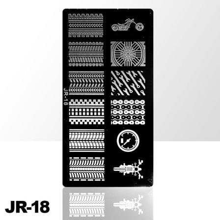 Stempelplade - Negledekorationer - JR-18 - Rektangel Metal look