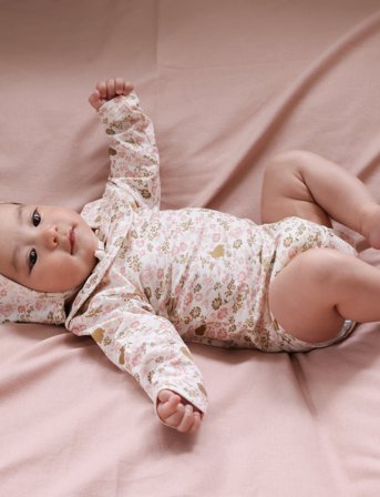 Cam Cam Copenhagen Long Sleeved Body Holly, 80 Cm - Gots - Bows - Pink - 68