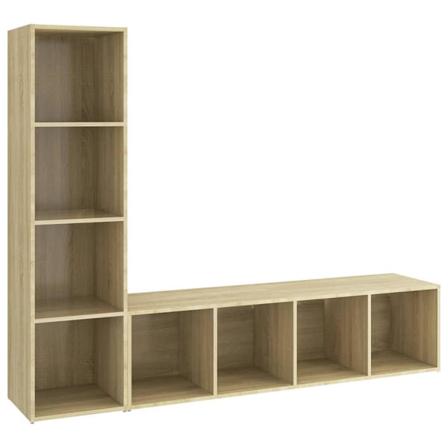 Vidaxl Tv-skåp 2 St Sonoma-ek 142,5x35x36,5 Cm Konstruerat Trä Brun