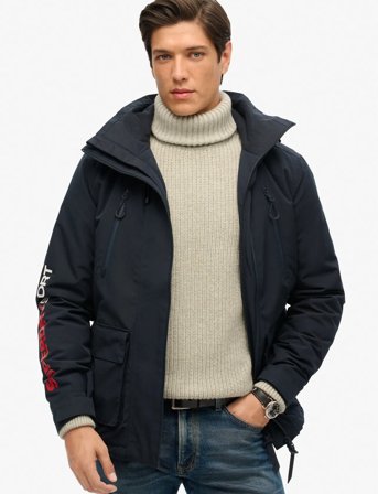 Superdry Hooded Ultimate Windbreaker - Navy - L