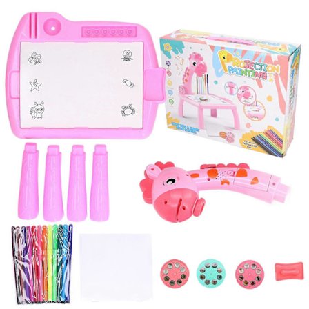 Projektor Ritbord Pedagogiskt Roligt Projektor Målarbräda för Pojkar och Flickor M Rosa Giraff