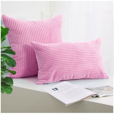 Pack of 2, Soft Corduroy Decorative Square Cushion Cover, Cushion Covers, Home Decor, Decor for Sofa, Bed, Chair, 18 x 18 Inch/45 x 45 cm