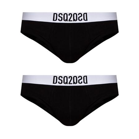 Dsquared2 Branded briefs two-pack , Zwart , Heren , Maat: S BoxerKorte Broek
