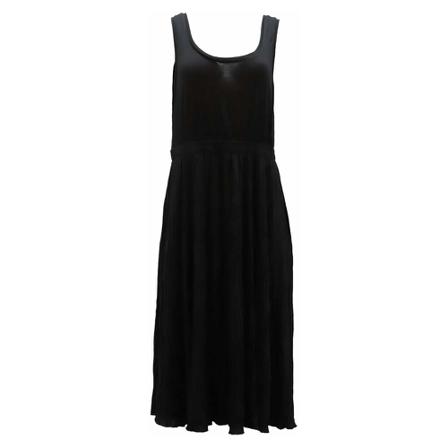 Vince, Pleated Scoop Neck Tank Dress In Polyester Zwart, Dames, Maat:L