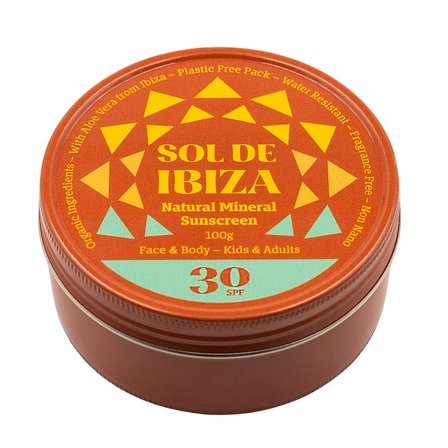 Sol De Ibiza Face & Body Plastic Free Tin SPF 30 100 g, Skincare, Solcreme, Solcreme Til Ansigtet