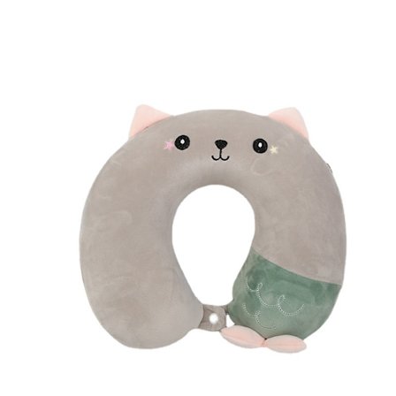 Pehmeä muistivaahdon niskatyyny, sopii aikuisille, lapsille, lapsille, kätevä ja kannettava U-muotoinen niskatyyny, söpö eläin lentokone tyyny (gr