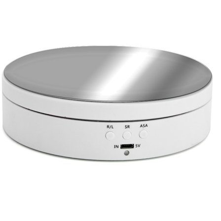 Elektriskt roterande displayställ med/utan spegel, 3 hastigheter, för smycken, batteri och USB-strömförsörjning