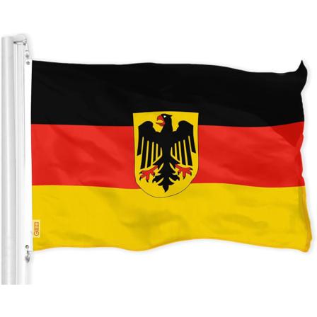 - Tysk statsflagg Flagg Tyskland Ørn Flagg | 3x5 fot | Trykt 150D – Innendørs/utendørs, Vibrerende farger, Messingmaljer
