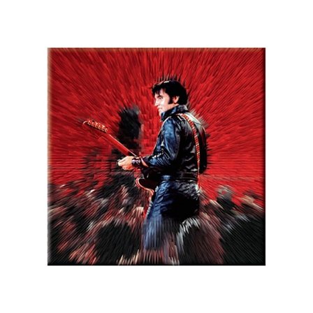 Elvis Presley Shine Kylskåpsmagnet En Storlek Röd/Svart