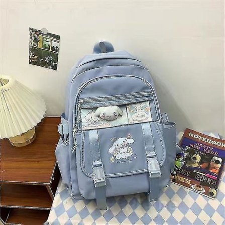 Kawaii Sanrio Mymelody Kuromi Cinnamoroll Pompom Purin Ny Rygsæk Tegneserie Stor Kapacitet Studerende Skole Taske Udendørs Rygsæk