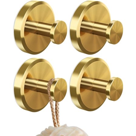 4-pak Vakuum Sugekop Kroge Med Stærk Klæbende Håndklædeholder Genanvendelig Vandtæt Til Køkken Badeværelse Vinduer Glas Guld