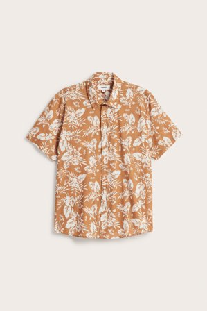 Kappahl | Mönstrad kortärmad skjorta Brun L | Brun