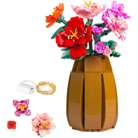 Byggeklods Sæt Blomster, Pæon Buket Bonsai Kit Have Botanisk Samling Legetøj Sæt til Voksne Børn Hjemmekontor Dekorationer Ny (550 Dele)