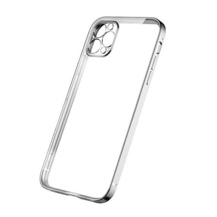 Apple iPhone 12 Pro Luxury Classic Square Frame Protection Case Sliver With Soft Thin Transparent Camera Protector High Quality