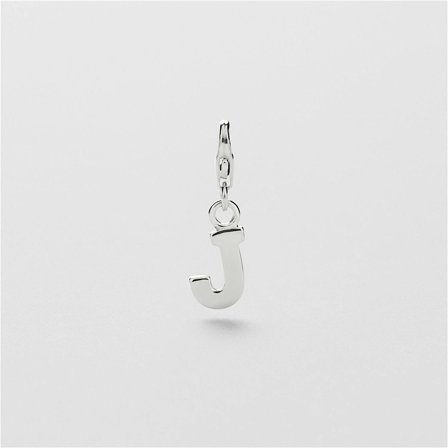 J Letter Charm - Sterling Silver - Safira