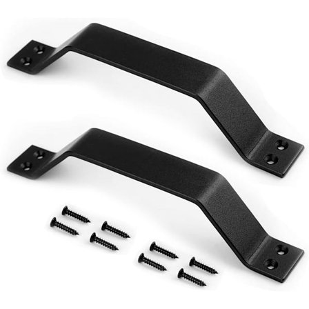 9 tum glidande ladugårdsdörrknopp, svart dörrknoppsats