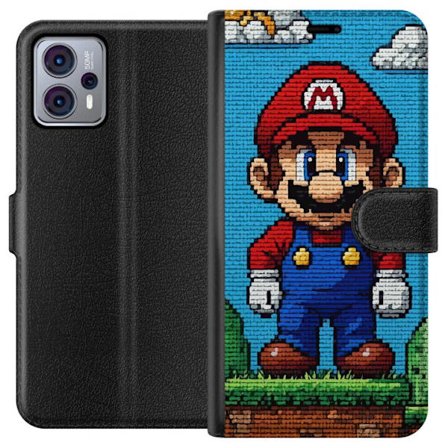 Yhteensopiva Lompakkokotelo Motorola Moto G23 Super Mario juliste Nintendo retro pelihahmo 8bit pikselitaide klassinen pelisankari muuri design taidet