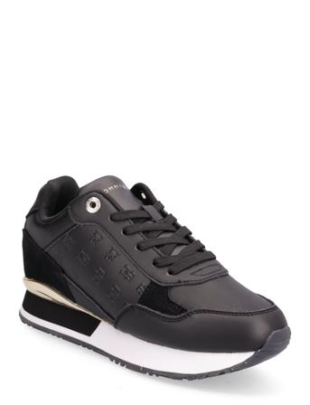 Metallic Monogram Emboss Sneaker Låga Sneakers Svart Tommy Hilfiger