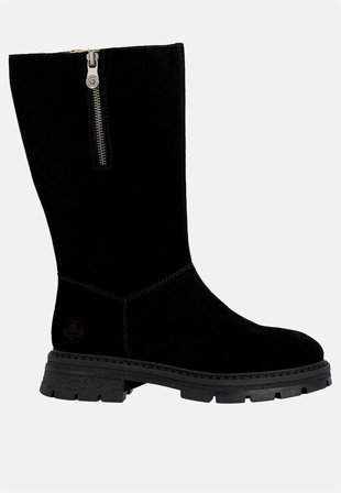 Rieker - Vinterstøvle i ruskind i sort til damer i størrelse 39 - Cellbes