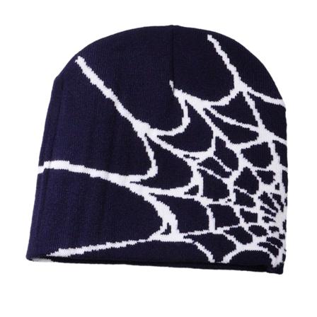 M Unisex spindelnäthatt Fashionabla huvudbonader för alla spindelnät Navy blue