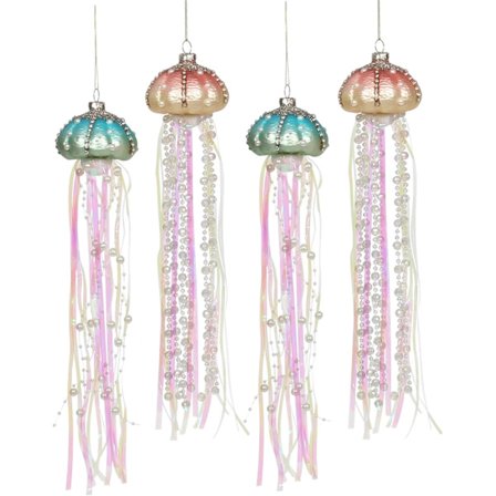 Glass Maneter Julpynt, 2022 Kyst Julpynt Julpynt Sett, Hjem Henge Julpynt, Sett med 4