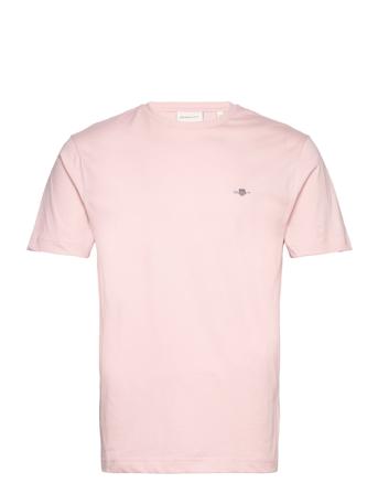 Reg Shield Ss T-Shirt T-shirts Short-sleeved Rosa GANT*Betinget Tilbud