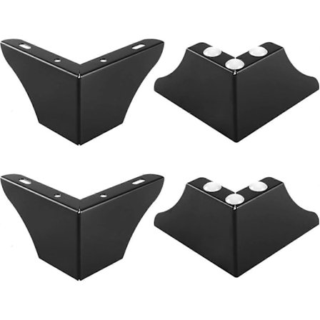3 tums metallmöbelben, set om 4, kraftiga möbelfötter minimalistisk design soffa