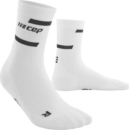 CEP Sports Men's The Run Socks, Mid Cut Men workout socks White 3