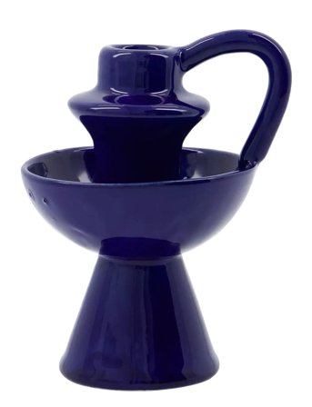 house doctor | Lysestage, Hddiva, Blå | 9.5X9.5X14CM