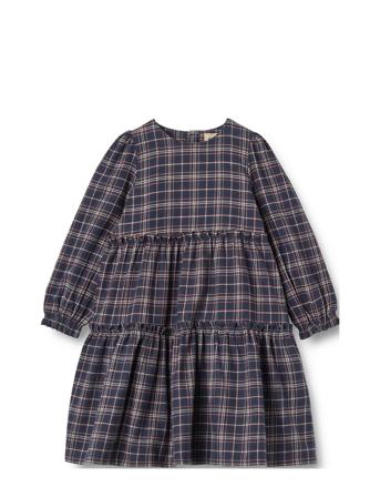 Dress L/S Fanny Dresses & Skirts Dresses Casual Dresses Long-sleeved Casual Dresses Navy Wheat