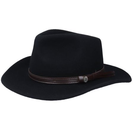 Jaxon & James - Svart traveler Hatt - Crushable Outback Black Traveler @ Hatstore