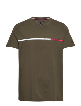Two T Chest Stripe Tee T-shirt Grøn Tommy Hilfiger