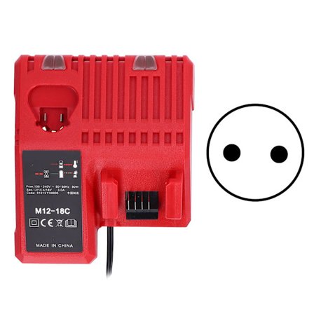 Litiumbatterilader Vedlikeholdslader 100‐240V Inngangsspenning for Milwaukee M12 M14 M18EU Plugg