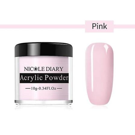 Akrylpulver för nagelförlängning 3d nageltips Nail Glitter Builder Crystal Pink
