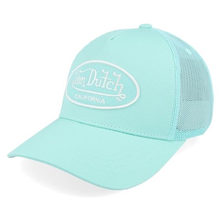 Von Dutch - Blau trucker Cap - Oval Patch Turqouise Trucker @ Hatstore