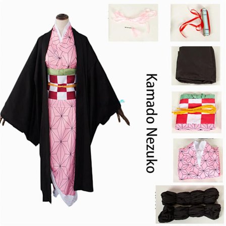 Anime Demon Slayer: Kimetsu No Yaiba Zenitsu Giyu Tanjirou Kamado Nezuko Cosplay Kimono -asu Kamado Nezuko lapsille ja aikuisille Kamado