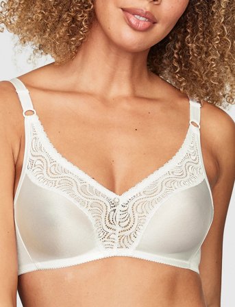 Swegmark Glitter Soft Bra Moulded - White - B x 7075