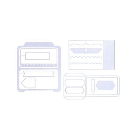 3-pakks DIY Eming Klippeskjær 3D Stencil Mal Metall Klippeskjær for Scrapbooking