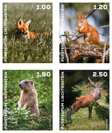 Liechtenstein - Vilde dyr dagligmærker - Postfrisk sæt 4v