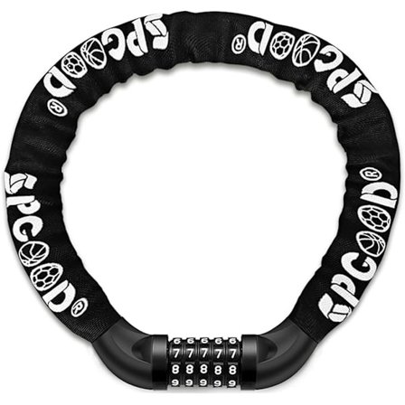 Sykkelås med tall og høyt sikkerhetsnivå, sykkellås med kjetting, digital kodelås, herdet stål kjettingring