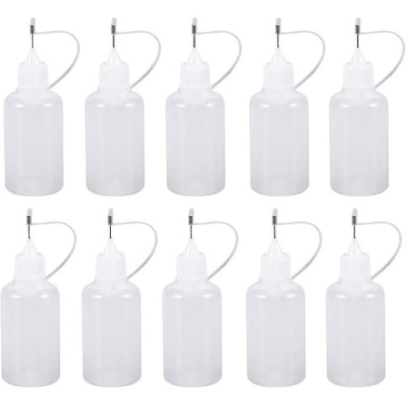 12 stk plastflasker med dyser, presisjonsapplikator klemflasker