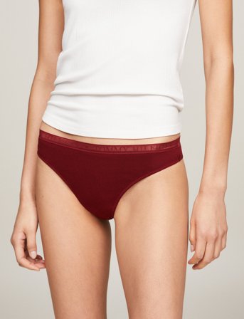 Tommy Hilfiger 3P Thong - Burgundy - L