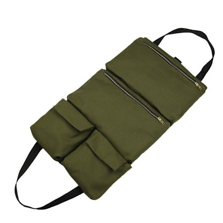 Työkaluvyö Multi-Purpose Canvas Työkaluvyö, Avaimenkääntäjävyöpussi, Rullattava Työkalupussi 2 Vetoketjullisilla Taskuilla, Auton Työkalujen 